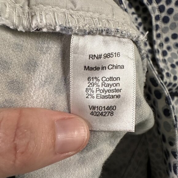 Coldwater Creek Pants Womens 16 Blue Polka Dot Classic Fit Straight Leg Casual - Picture 8 of 12